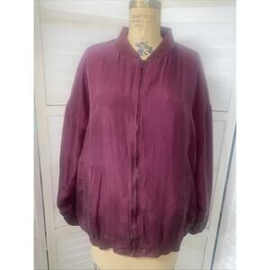 Vintage 90s Casanova Italy Silk Track Burgundy Jacket Men's Sz X-Large